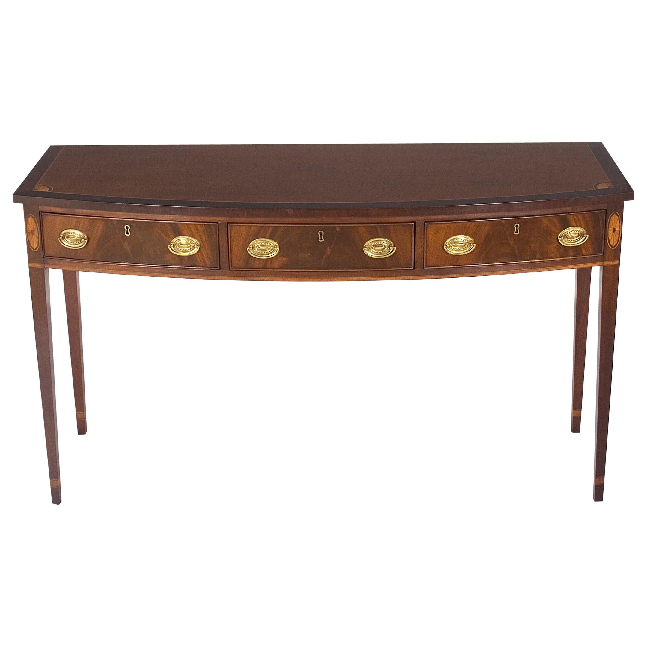 Hickory Chair Bow Front Console Table Small Buffet Server For Sale