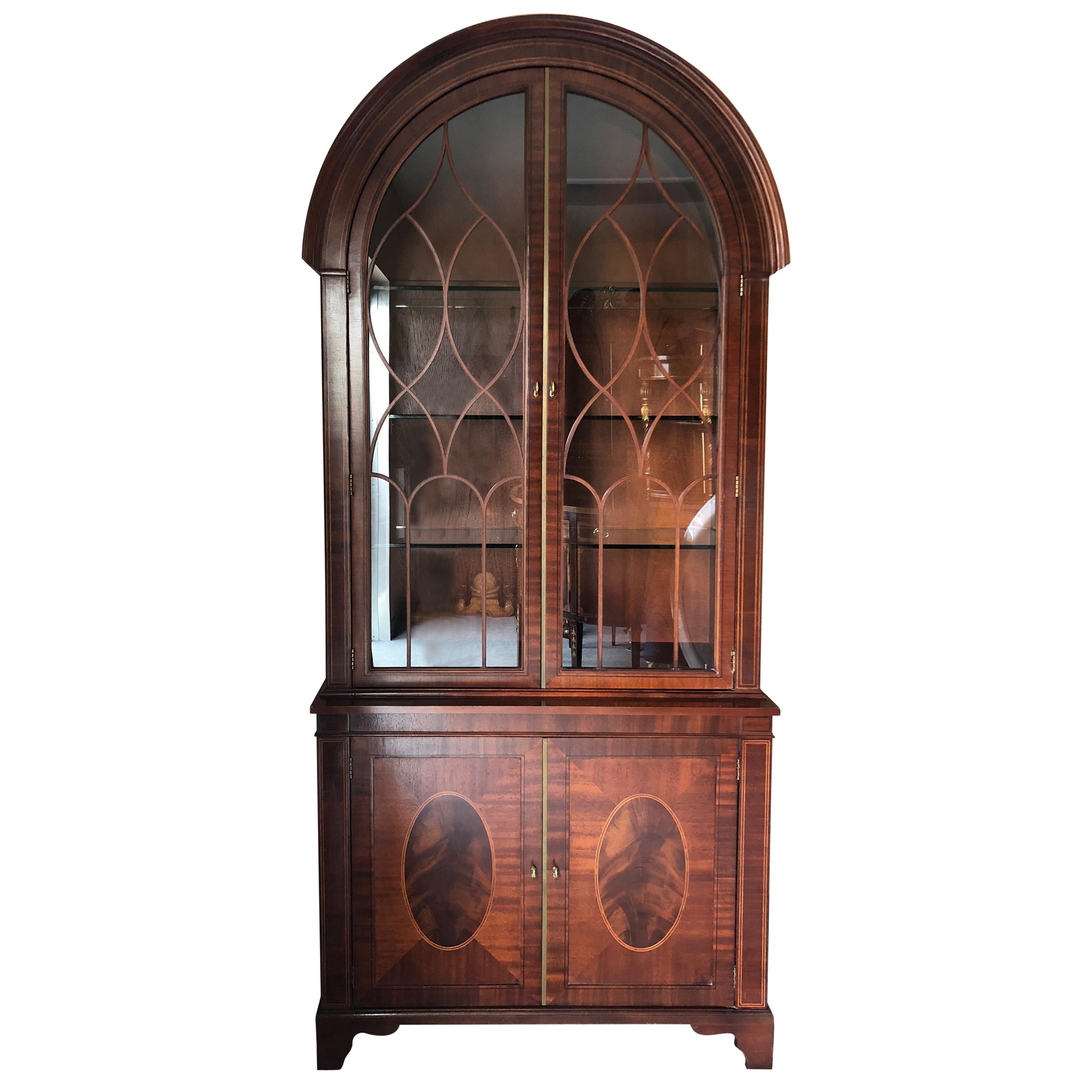 Top of the Line Baker Historic Charleston Arch Top China Cabinet Breakfront