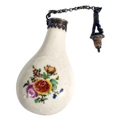French Porcelain Perfume Bottle with Bouquets of Flowers, circa 1775