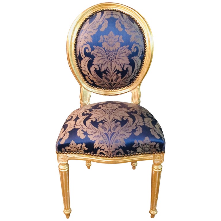 Chair In Louis Seize Style Gilded With Royal Fabric At 1stdibs