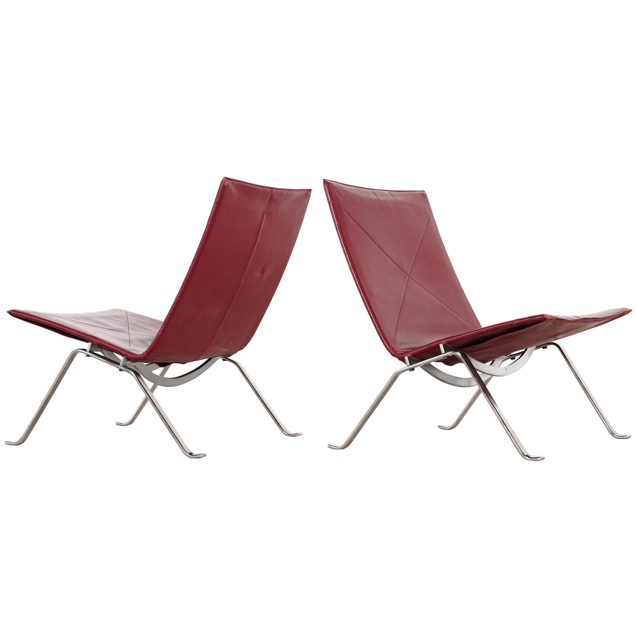 2 Poul Kjaerholm PK22 Lounge Chair, 1956 for E. Kold Christensen, Denmark