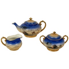 Used Porcelain Tea Set, Model Sahara from 1920s, in Cabana Style