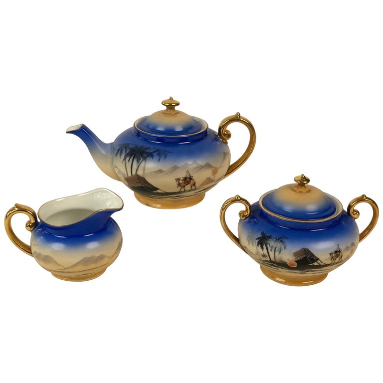 Porcelain Tea Set, Model Sahara from 1920s, in Cabana Style For Sale