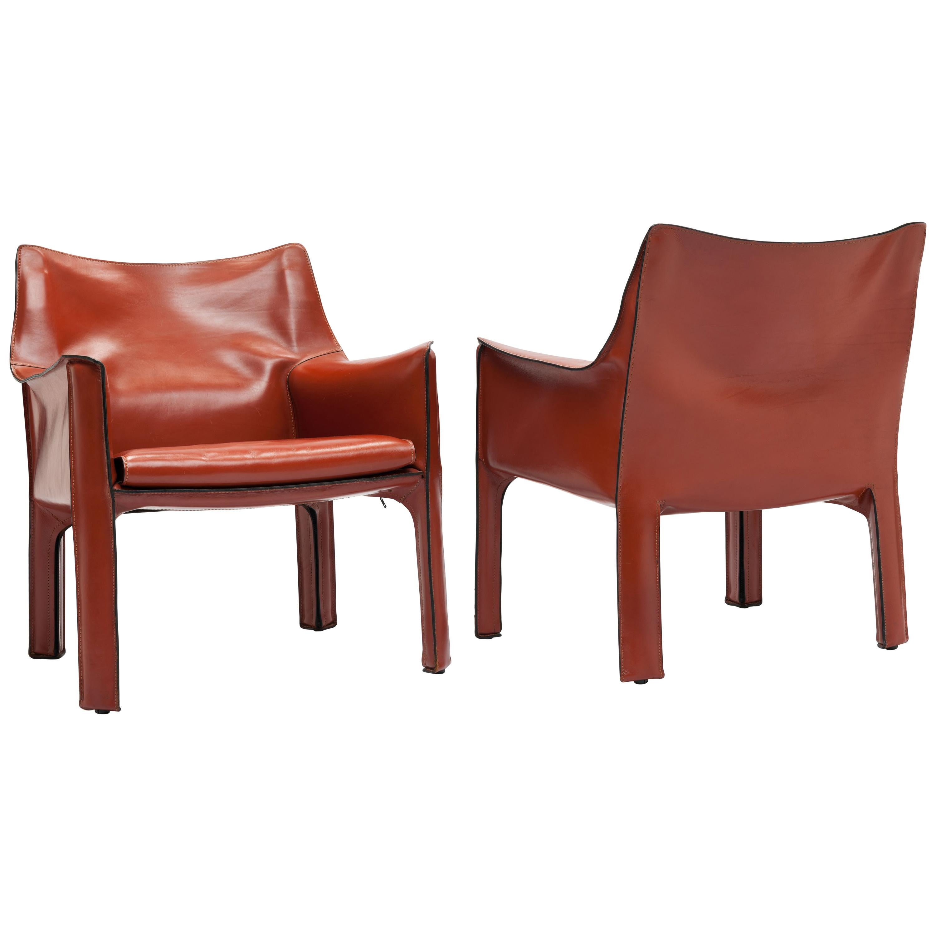Pair of Mario Bellini CAB Lounge Chairs by Cassina, 1980s