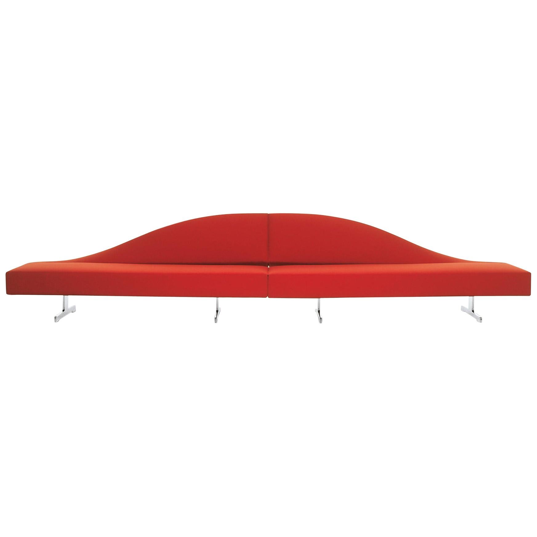 Cassina Modular Aspen Sofa Set in Red Leather Postmodern Jean-Marie Massaud 2005