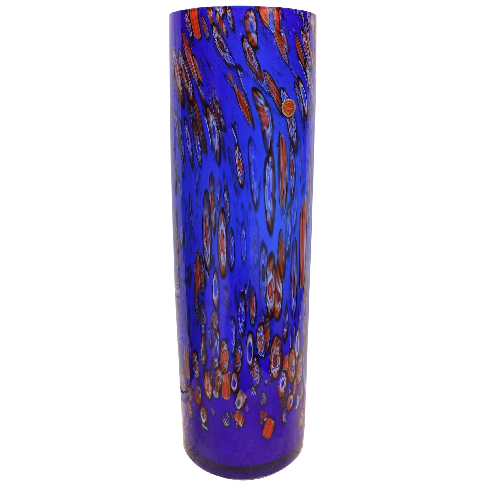 Monumental Murano Art Glass Vase For Sale