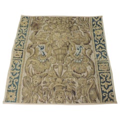 19th Century Green and Gold Verdure Tapestry Fragment