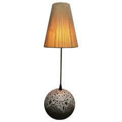 Monumental Drip Glaze Pottery 'Sphere' Modernist Floor Lamp, 1960s