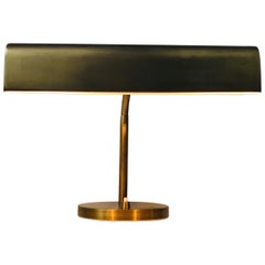 Vintage Danish Midcentury Bankers Desk Lamp in Brass from E. S. Horn, 1950s