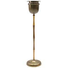 Ashtray Stand in the Manner of Carl Auböck, Brass and Wood, 1950s