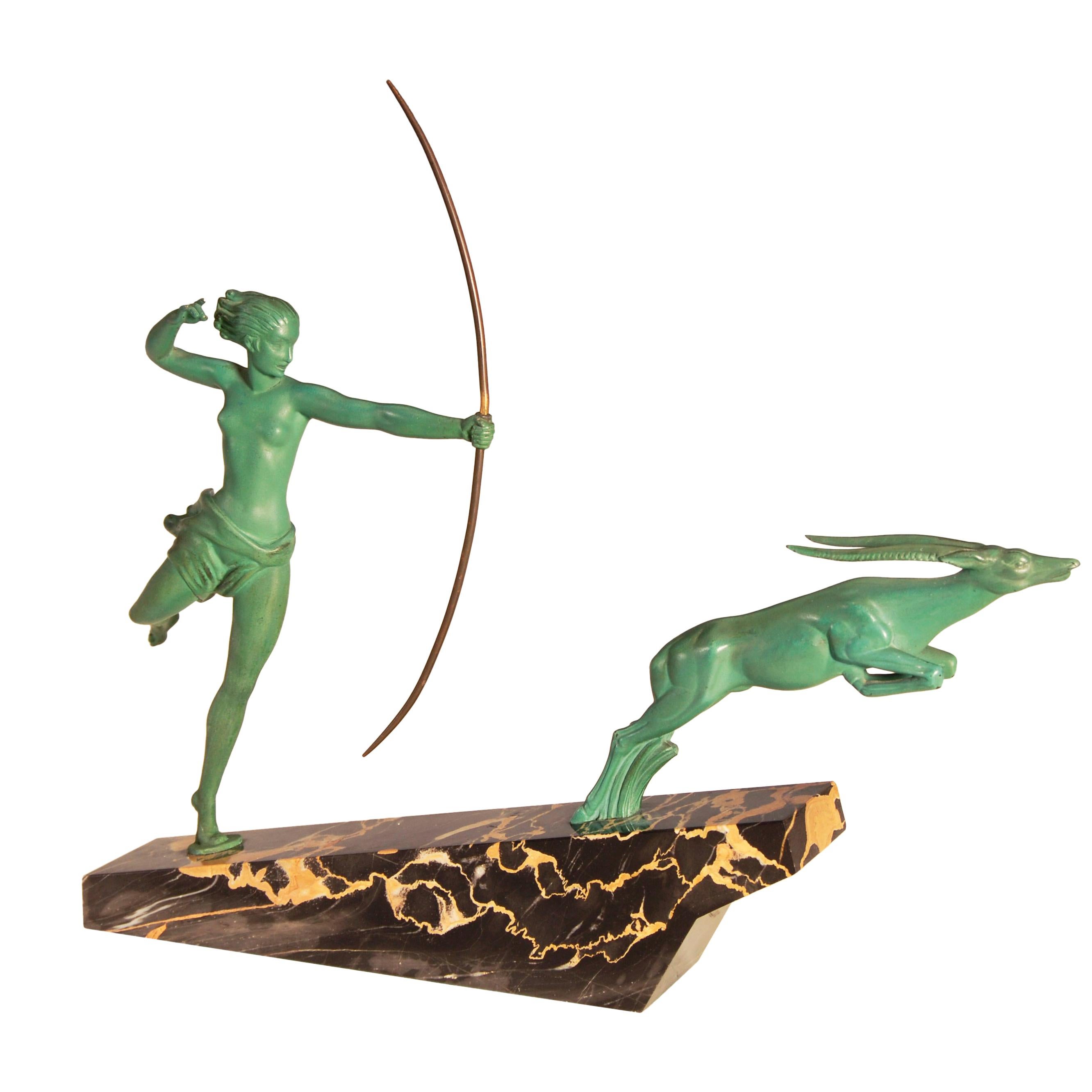 Art Deco Sculpture 'Atalante' from Max Le Verrier Foundry, Paris For Sale