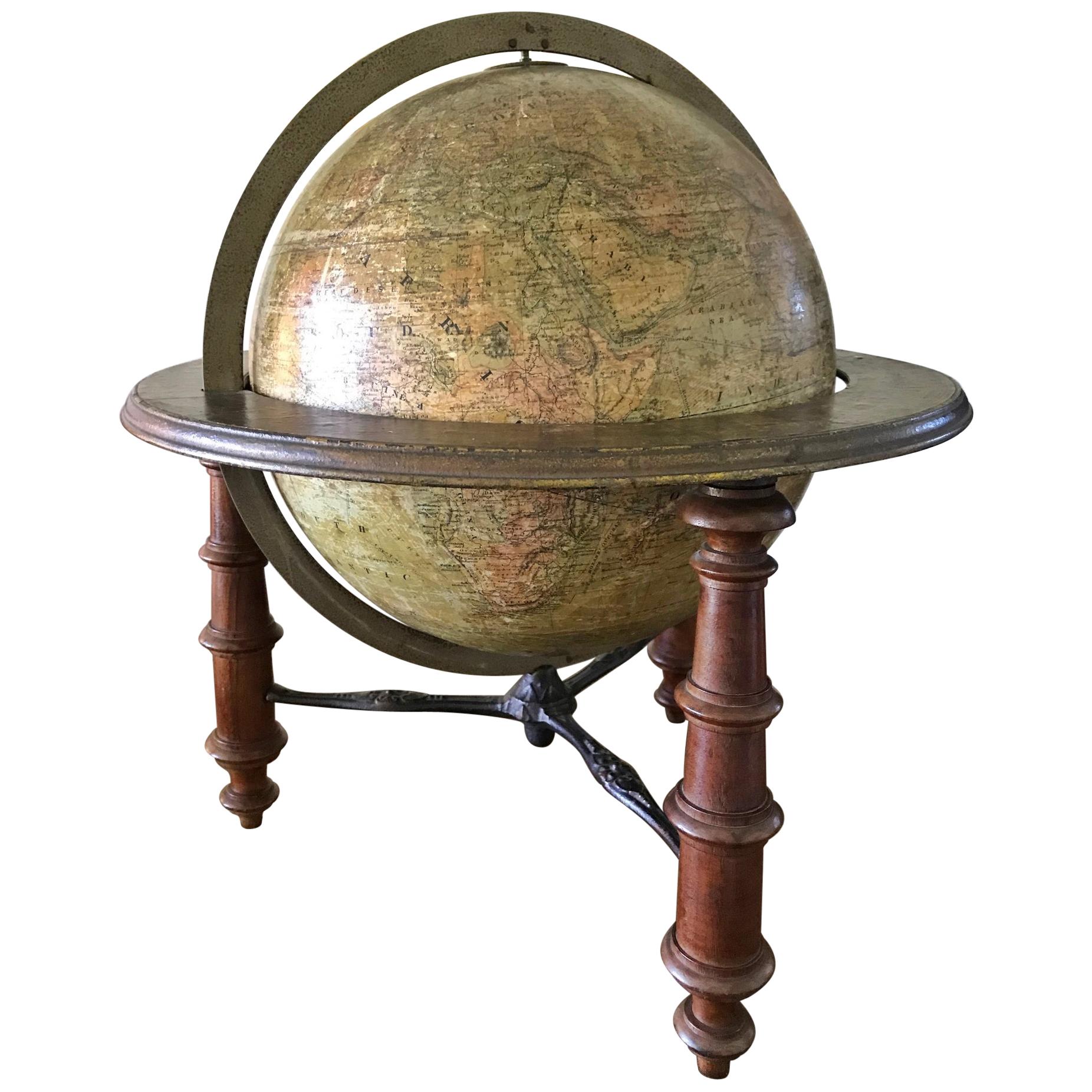 H. Schedler's Terrestrial Globe Copyright, 1889 For Sale