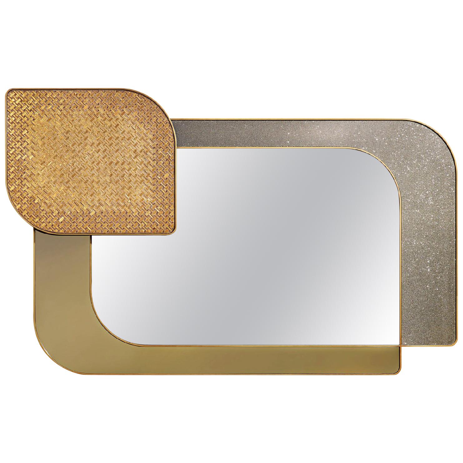 Mirror Bronze or Silver Finish Decorative Tiny Mosaic LED Backlighting