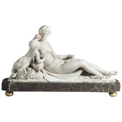 Alabaster Sculpture Group of Venus and Cupid