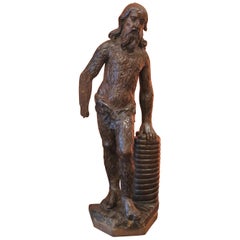 Wood Sculpture Representing a Wild Man