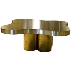 Flair Edition Free-Form Low Coffee Table in Natural Brass, Italy, 2019