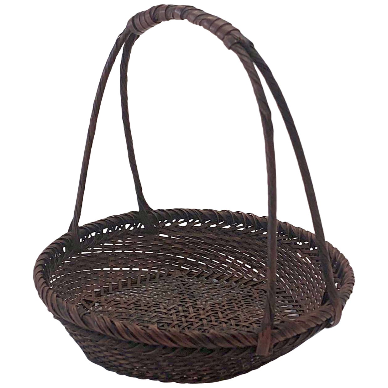 Japanese Bamboo Basket by Higashi Takesonosai For Sale at 1stDibs