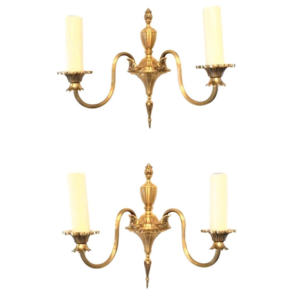 Pair of 20th Century Empire Style Bronze Sconces, German, 1960s