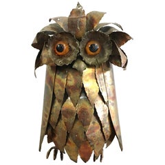 1960s Brutalist Brass Owl Sculpture