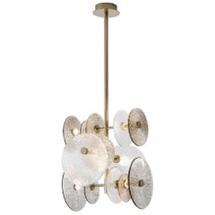 Ceiling Lamp  in Champagne Finish Brass Decorative Glass