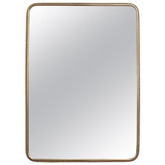 Midcentury Italian Wall Mirror with Decorative Brass Frame 'circa 1950s', Small
