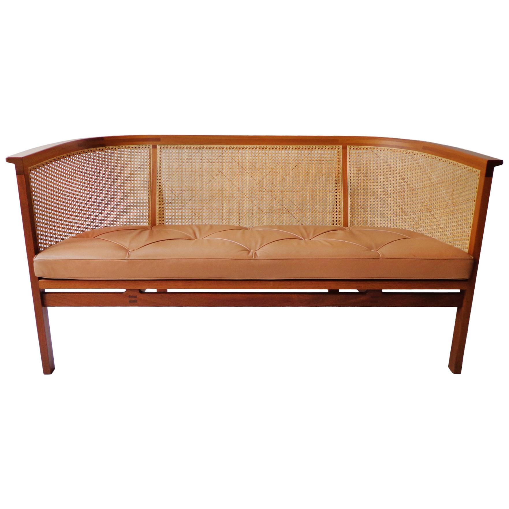 Danish Sofa in Mahogany and Leather by Rud Thygesen / Johnny Sorensen for Botium For Sale