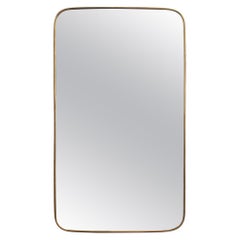 Vintage Mid-Century Italian Wall Mirror with Brass Frame, 'circa 1950s', Small