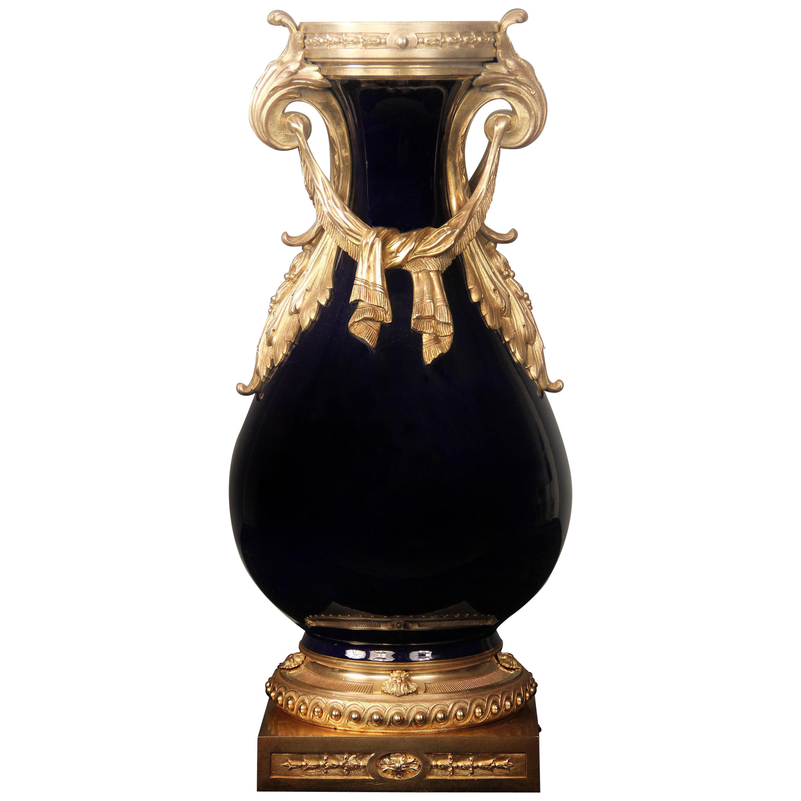 Late 19th Century Gilt Bronze Mounted Sèvres Style Porcelain Vase