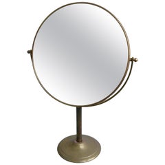 Vanity Make Up Table Mirror in Brass, France, 1940s