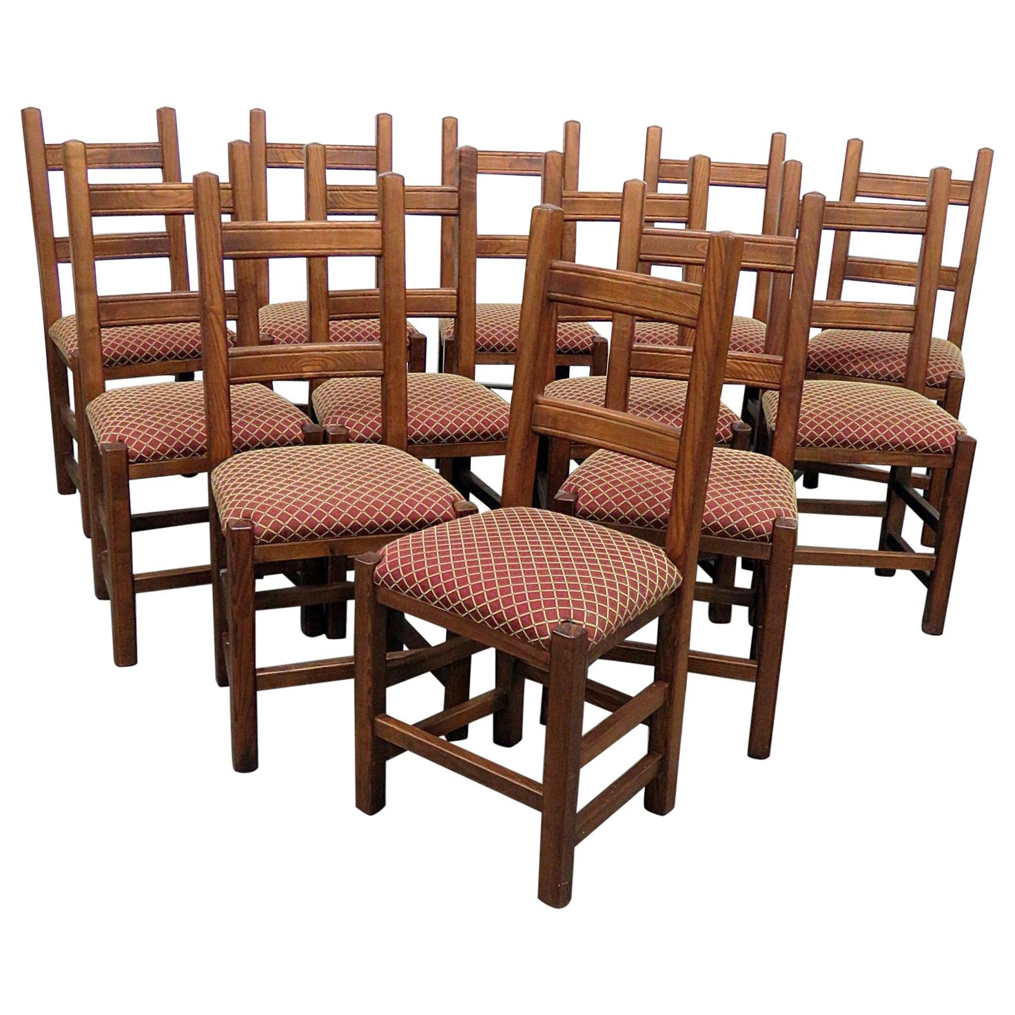 Set of 12 Stickley Style Dining Side Chairs