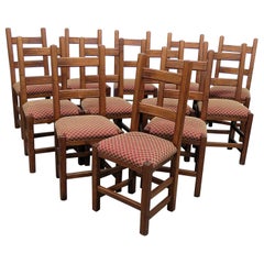 Vintage Set of 12 Stickley Style Dining Side Chairs