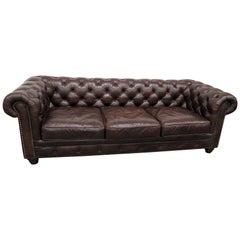 Leather Chesterfield Sofa Attributed to Restoration Hardware
