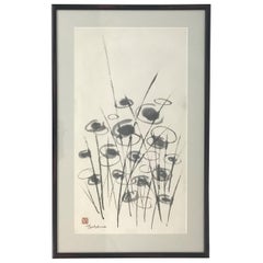 George Tsutakawa Seattle, Sumi Ink on Paper, Framed and Glazed