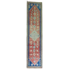 Tapis de couloir vintage turc géométrique turc d'Anatolie