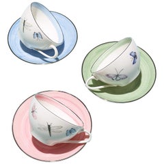 Moderno Juego de Seis Tazas de Porcelana Pintadas a Mano Sofina Boutique Kitzbuehel