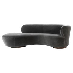 Curved Sofa by Vladimir Kagan in Grey Mohair