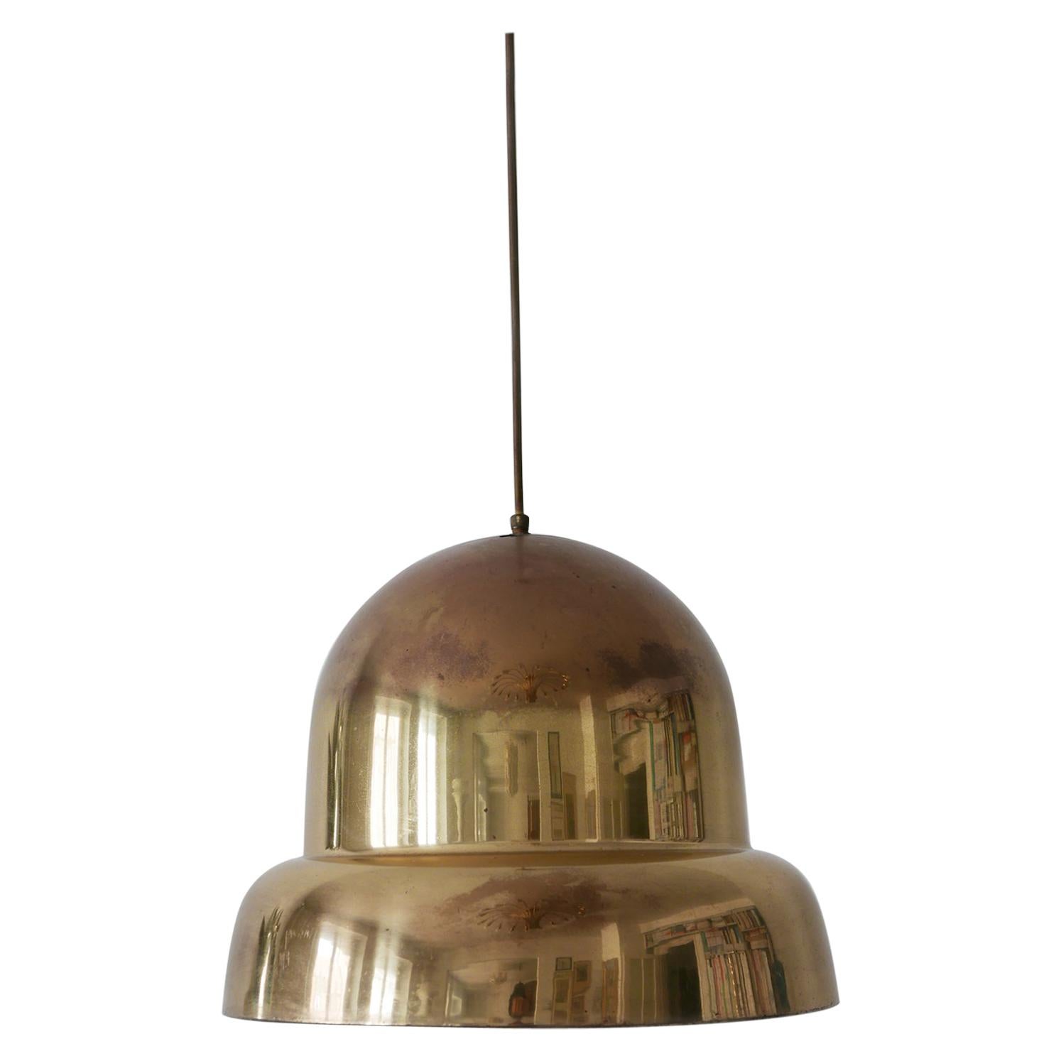 Extra Large Mid-Century Modern Brass Pendant Lamp by Bergboms, 1950s, Sweden