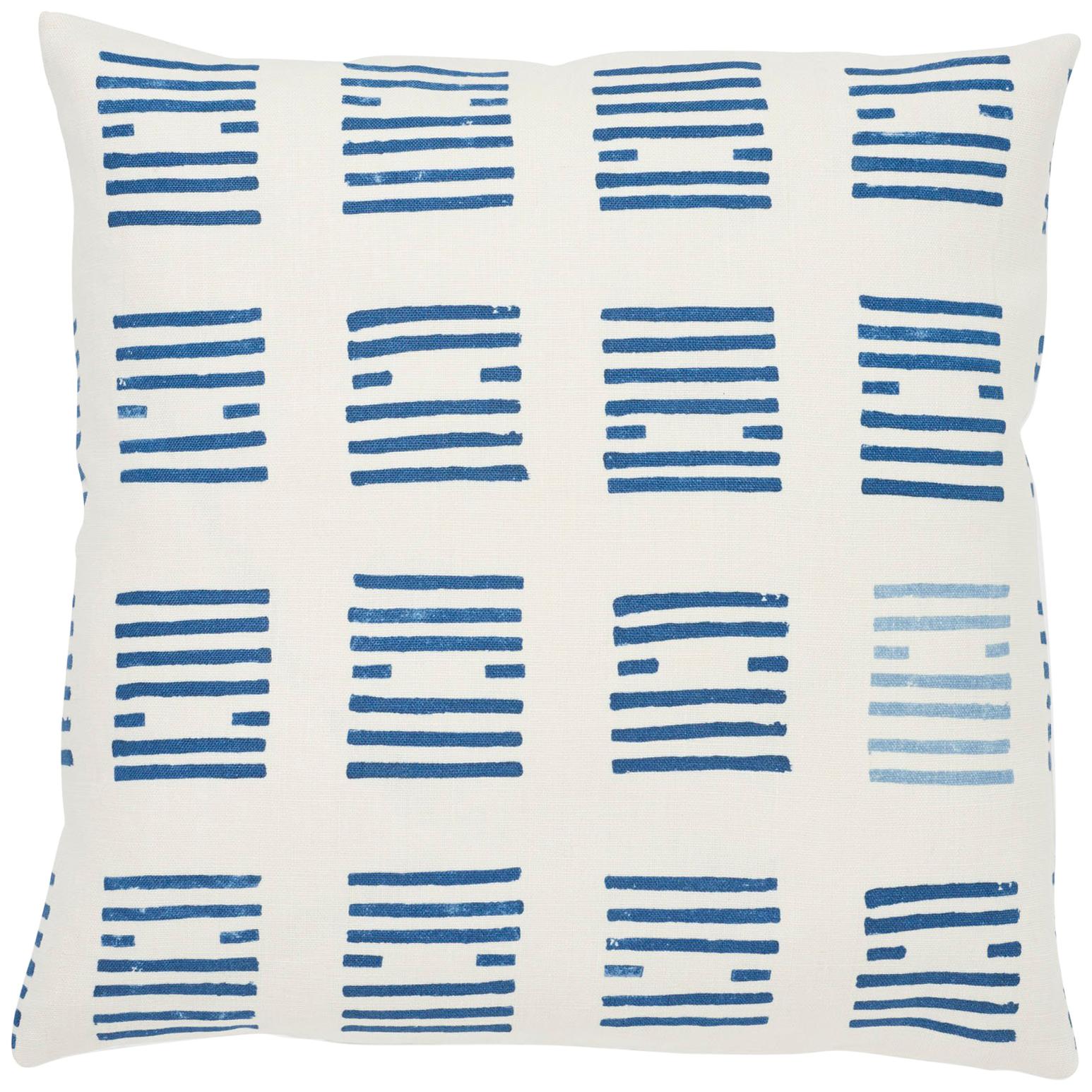Schumacher Caroline Hurley Tiasquam Blue Two-Sided Linen Pillow