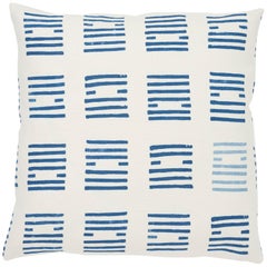 Schumacher Caroline Hurley Tiasquam Blue Two-Sided Linen Pillow