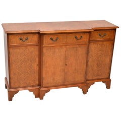 Antique Burr Maple and Walnut Breakfront Sideboard