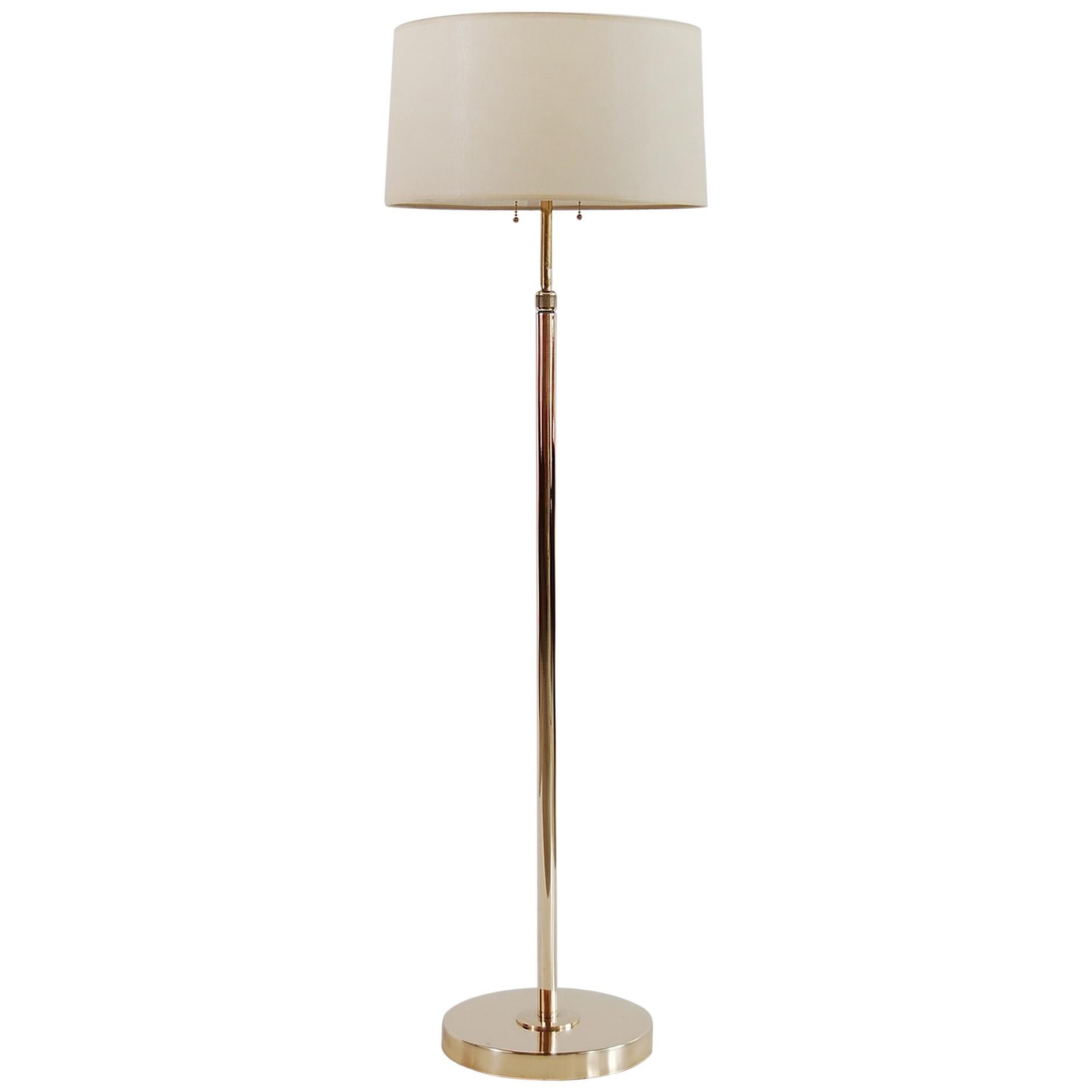 Adjustable Brass Floor Lamp by Nessen Studios