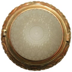 Solid Bronze Dome Ceiling or Wall Light Fixture