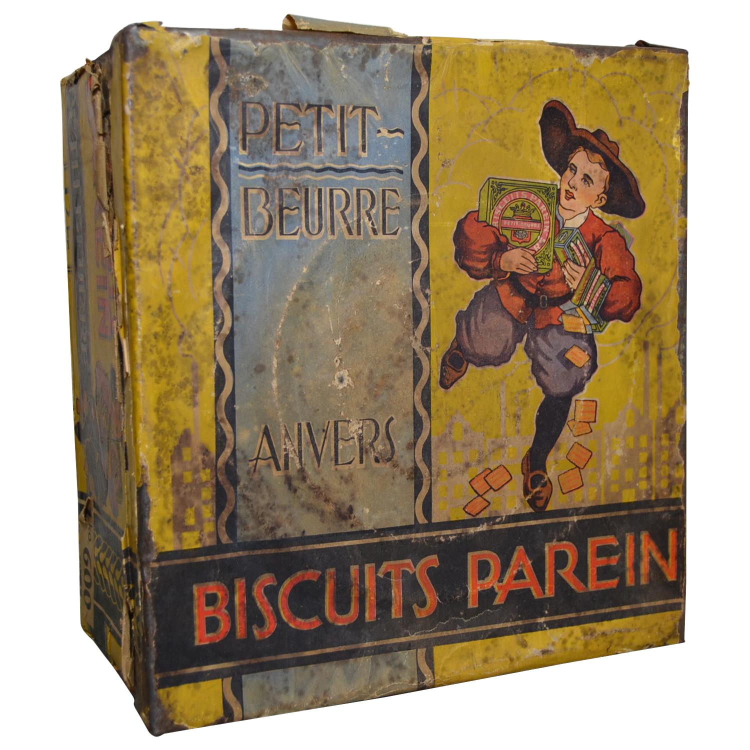 Biscuit Tin for Parein Antwerp, Belgium, Early 20th Century