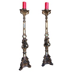 Venetian Carved Giltwood light Torchiere Candleholder Floor Lamp Collectible LA