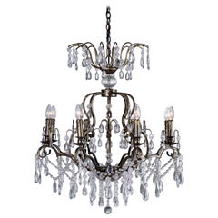 Louis XV Style Eight Light Crystal French Chandelier, circa 2018