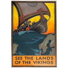 Vintage Travel Poster 'See the Land of the Vikings' by Ben Blessum, 1937