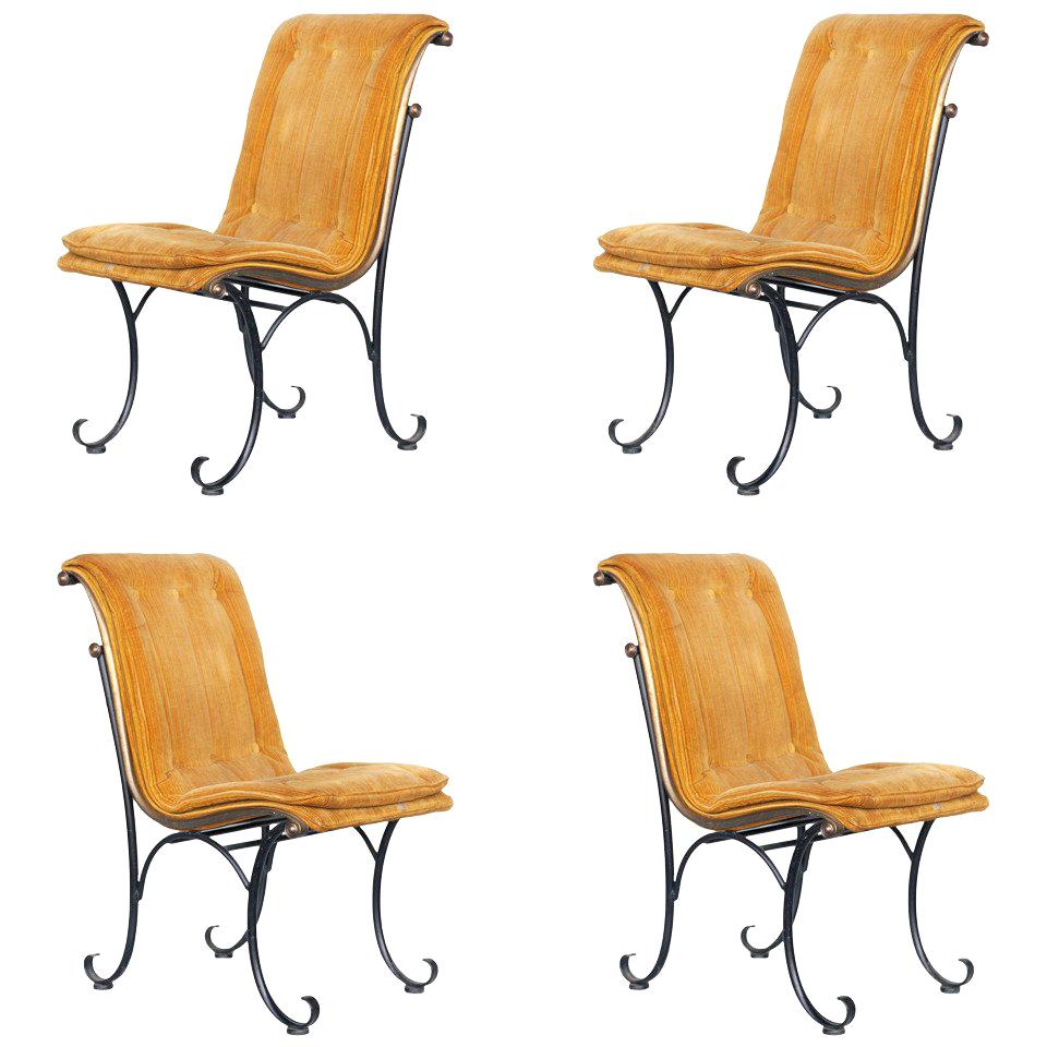 Regency-Beistellstühle mit Bronze-Akzenten von Russel Woodard, Satz im Angebot