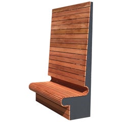 High Back Privacy Bench in Redwood for Outdoor Patio and Gardens