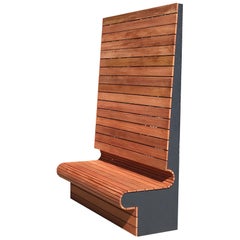 High Back Privacy Bench in Redwood for Outdoor Patio and Gardens