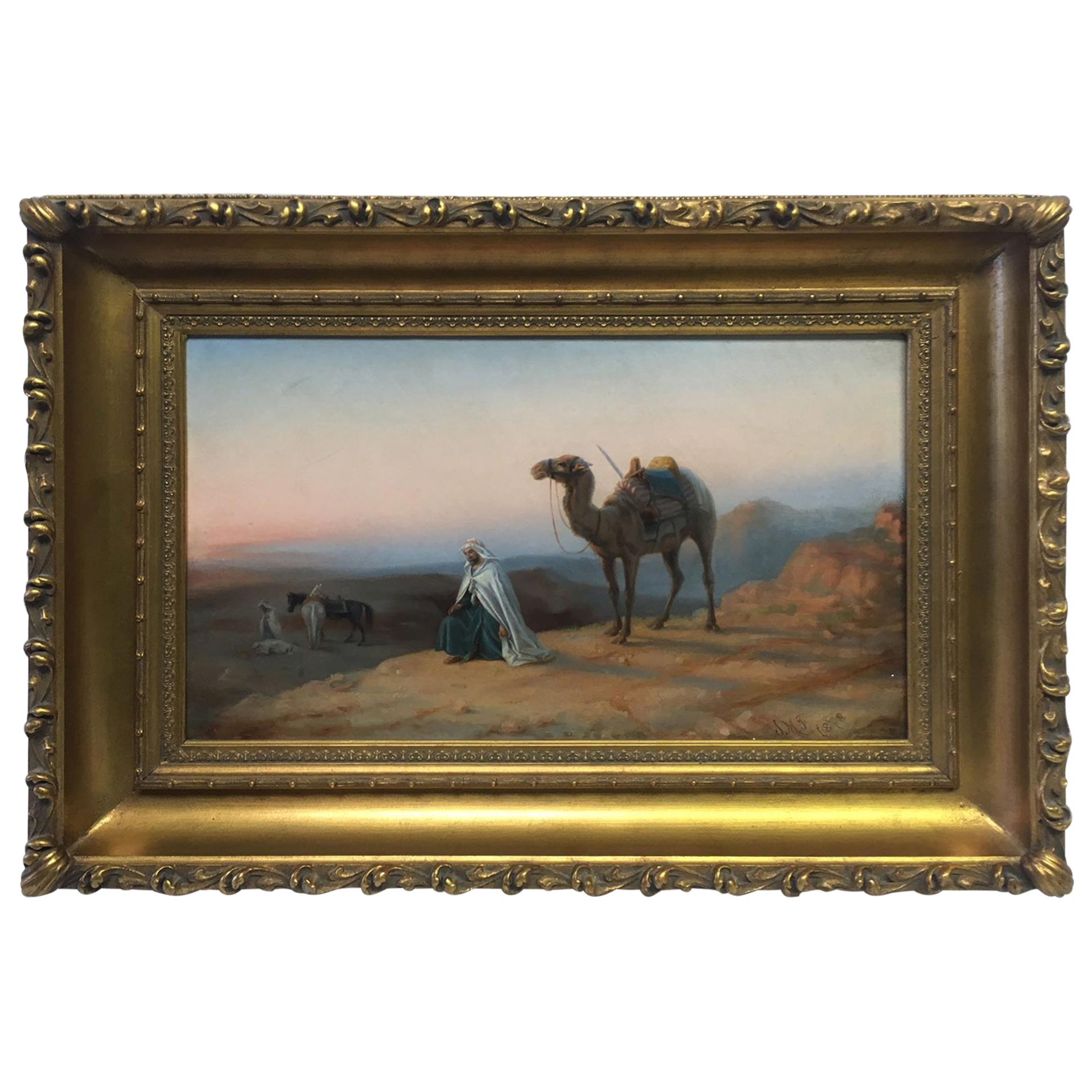 19th Century Orientalist Oil on Canvas Painting